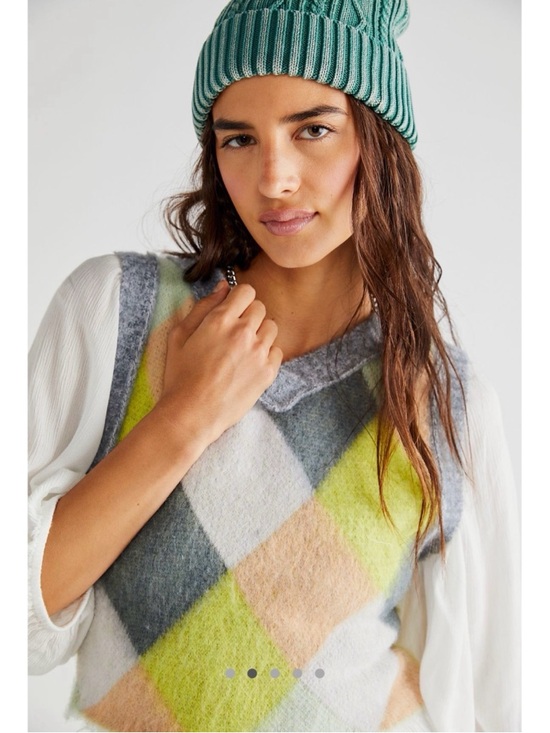 Free People Jackets & Blazers - Free People Quinn Sweater Vest Stormy Spring Combo Small